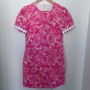 Lilly Pulitzer NWT Gwyneth Stretch Shift Dress in Hotty Pink Kiss Kiss, Size 00.